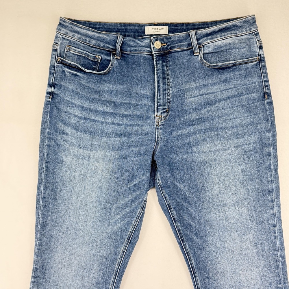 Lovervet Cropped Straight Jeans Womens 22 Blue Medium High Rise Stretch Denim - Picture 2 of 13